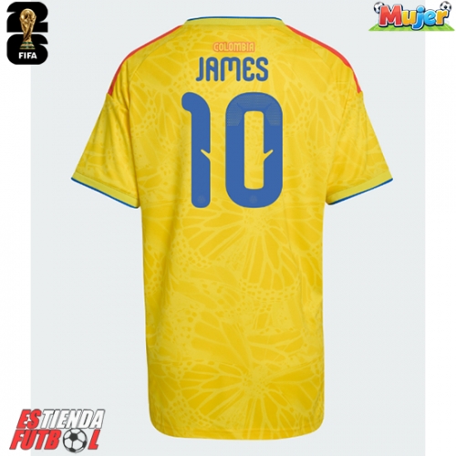 Colombia James Rodriguez #10 Primera Equipación Mujer Mundial 2026 Manga Corta